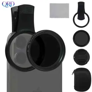52mm Adjustable Nd Filter 2-400, Compatible with iPhone and Android, Cpl Polarizer Lens, Reduces Reflections, Durable Photography Accessory