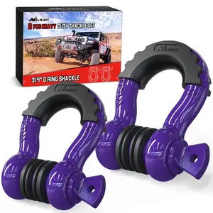 Nilight Durable Tie Downs Heavy Duty 3/4 in Steel D-Ring Shackle Pair - Includes Washer Kit, Purple Nilight Durable Tie Downs Heavy Duty 3/4 in Steel D-Ring Shackle Pair - Includes Washer Kit, Purple