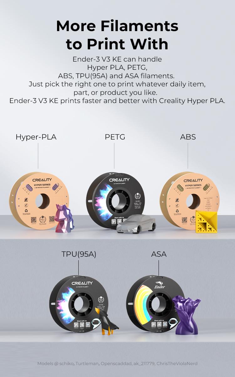 Creality Ender-3 V3 KE 3D Printer - Fused Deposition Modeling Technology, 500mm/s Max Printing Speed and X-axis Linear Rail