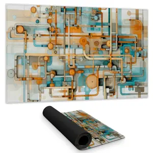 MWW C1DM14248WK7KK 14 x 24 in. Like Clockwork White Gaming Mat for Home Decor - Stylish Design