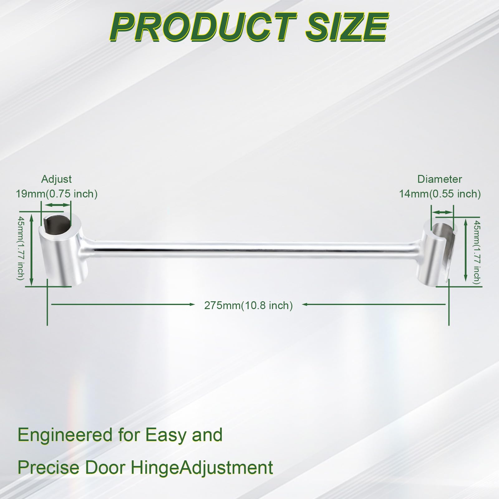 Door Hinge Adjustment Tool, 14-19mm Hinge Hole Adjustment Wrench, Adjustable Hinge Repair Tool for Door Gap Alignment, Universal Manual Hand Tool for Home, Office and Commercial Use