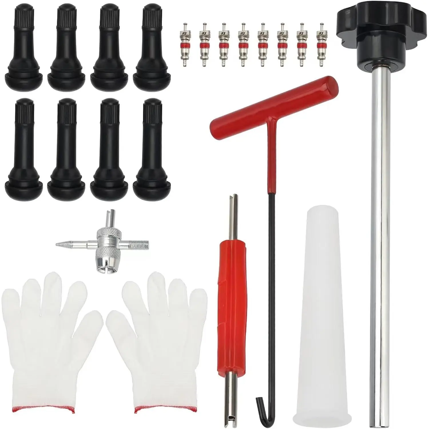 X4XZ 51025 Quick Change Tire Valve Tool Kit with TR413/TR414,Tire Valve Stem Core Quickly Tool Kit for Replacing Leaky Valves in Cars,ATVs,Trucks, etc.23PCS