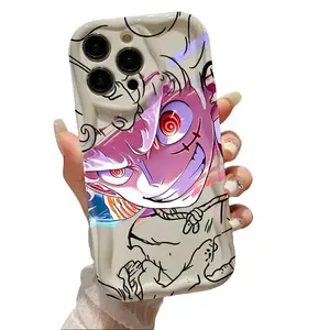 Anime Protagonist Monkey D. Luffy Character Cream Wave Phone Case — Compatible with iPhone 17, 16, 15, 14, 13