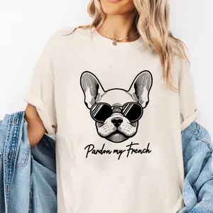 Pardon My French Shirt, French Bulldog Tee, Dog Lover Crewneck, Dog Mama Tee, Animals Lover Shirt, Gift For Her