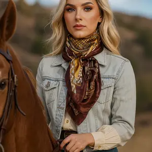 35X35"  Earth Tones Paisley Wild Rag / Scarf WR3405