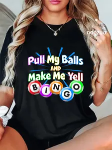 100% Cotton Unisex Funny Bingo King - Make Me Yell Bingo T-Shirt Casual Top