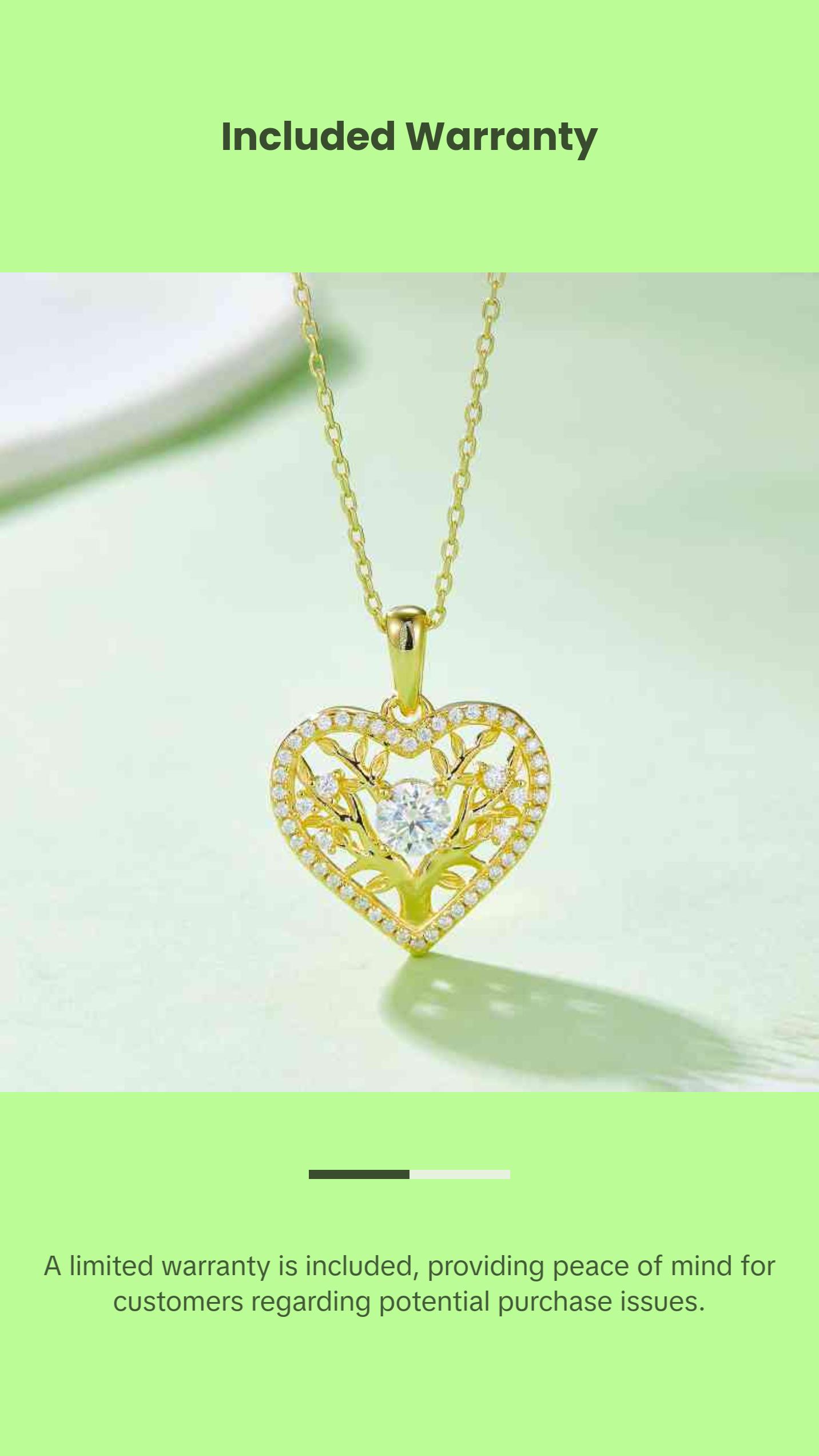 Moissanite 925 Sterling Silver Heart Shape Necklace