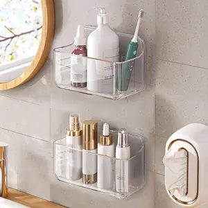 2pc acrylic wall mount organizer adhesive clear cabinet door organizeracrylic shelves for wallno drilling hang wallswith self adhesive tape for bathroom kitchen living room