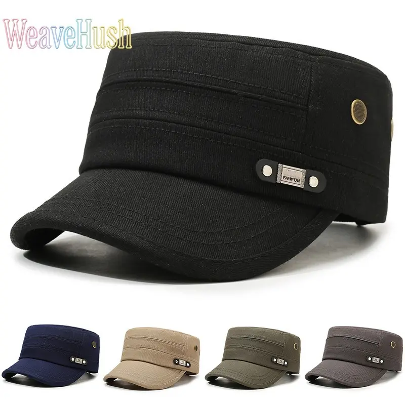 Versatile Flat‑Top Cotton Cap, Simple Trendy Four‑Season Headwear, Unisex Outdoor Fishing Travel Leisure Hat, Perfect Practical Father’s Day Gift for Daily & All‑Weather Use