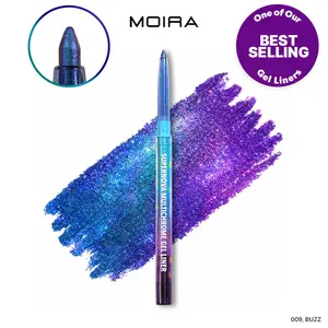Moira | Supernova Multichrome Gel Eyeliner | Smooth gel texture, Built-In Sharpener, Water & Smudge-Proof | Shade (009, Buzz) | Upto 12hrs