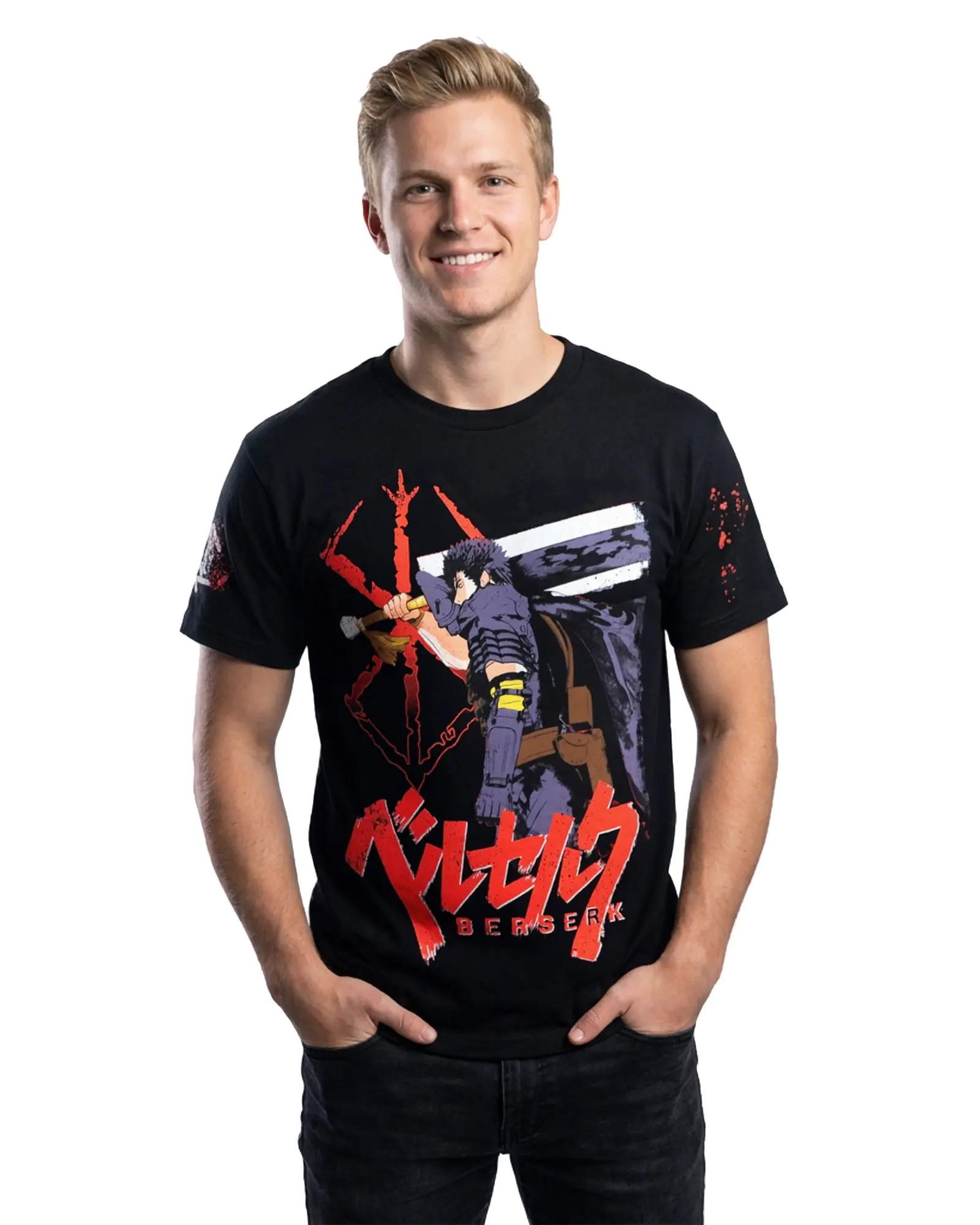 Berserk T-Shirt Men's Guts and Dragon Slayer Short Sleeve Manga Tee