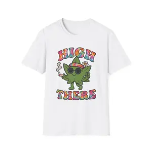 High There – Tie-Dye Hippie Leaf Tee Casual Cotton