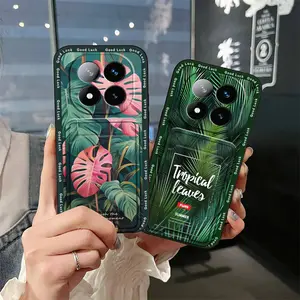 Graffiti Waterproof Phone Case For Redmi Note14 Pro+ 5G Card bag Card slot Anti-knock Fashion Design Cute Back Cover Card sleeve Soft case TPU Dirt-resistant protective Durable