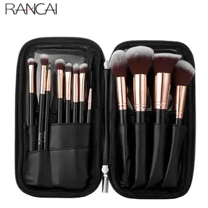 12-piece professional makeup brush set (with storage case), high-quality synthetic fiber face kabuki brush set, RANCAI foundation, blush, powder, and eyeshadow brush set, a complete set of multi-functional brushes.