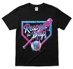 [MADE IN US] Baseball Drip for Boys Ice Cream Drip Youth Boys Baseball T-Shirt, Dripping Candy Baseball Bat Graphic shirt, Fun Sports Lover shirt for Game Day and Kids Fans