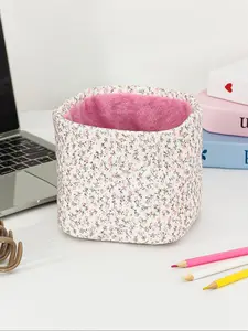 Floral Pattern Makeup Bag, Floral Quilted Makeup Bag, Makeup Organizer, Travel Bucket Bag, Beach Daily Commuter Floral Tote Bag, Girls Women Bridesmaid Birthday Gift, Makeup Storage Bag, Handheld Cosmetic Pouch