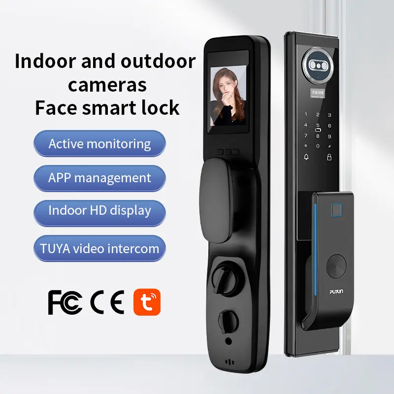 Puxin M-05 3D Facial Recognition Automatic Fingerprint Lock, Household Electronic Door Lock, Password Smart Lock