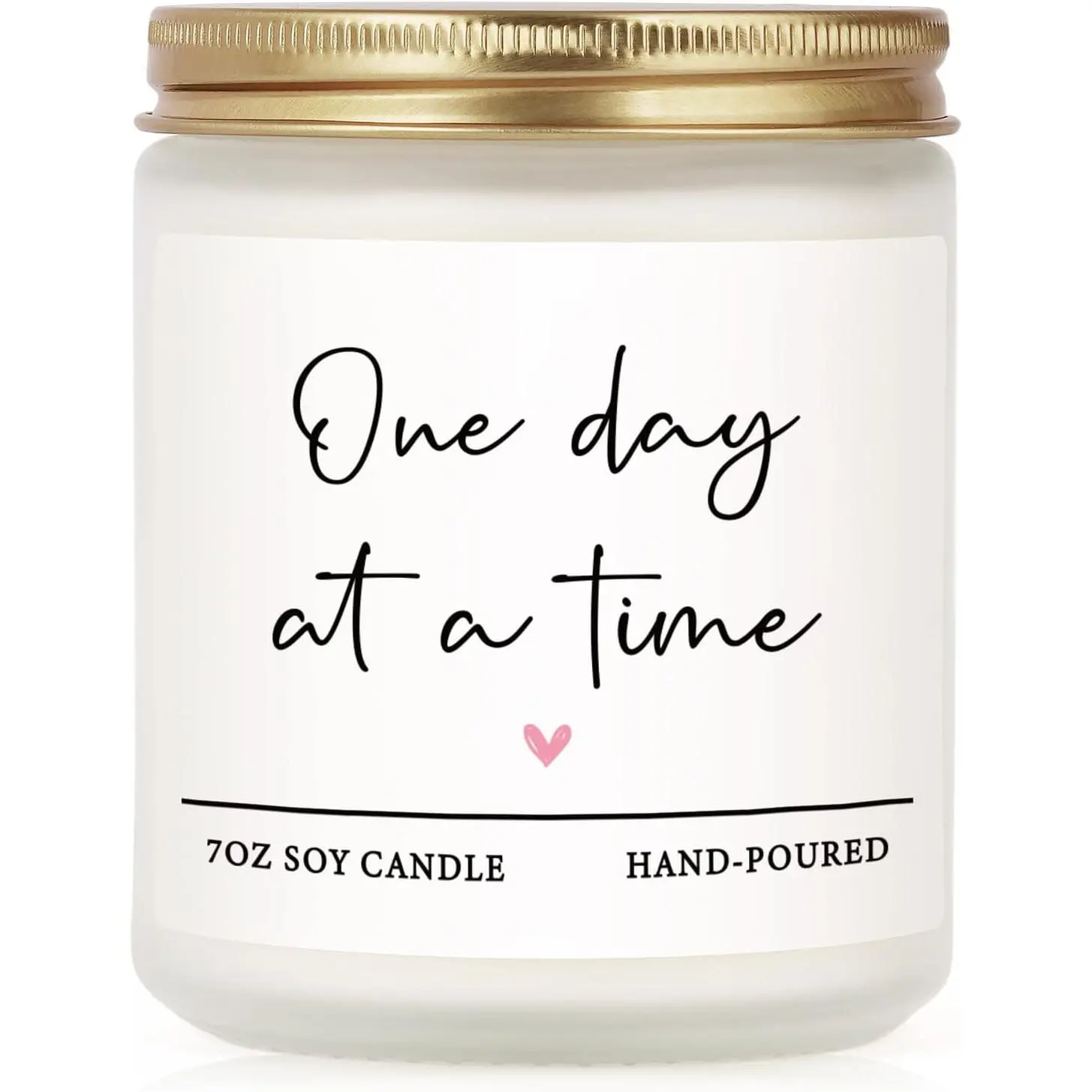 Get Well Gifts for Women Men, Thinking of You -One Day at A Time Lavender Scented Candle 7Oz, Inspirational Breast Cancer Care Present, Encouragement Sympathy Bereavement Christmas