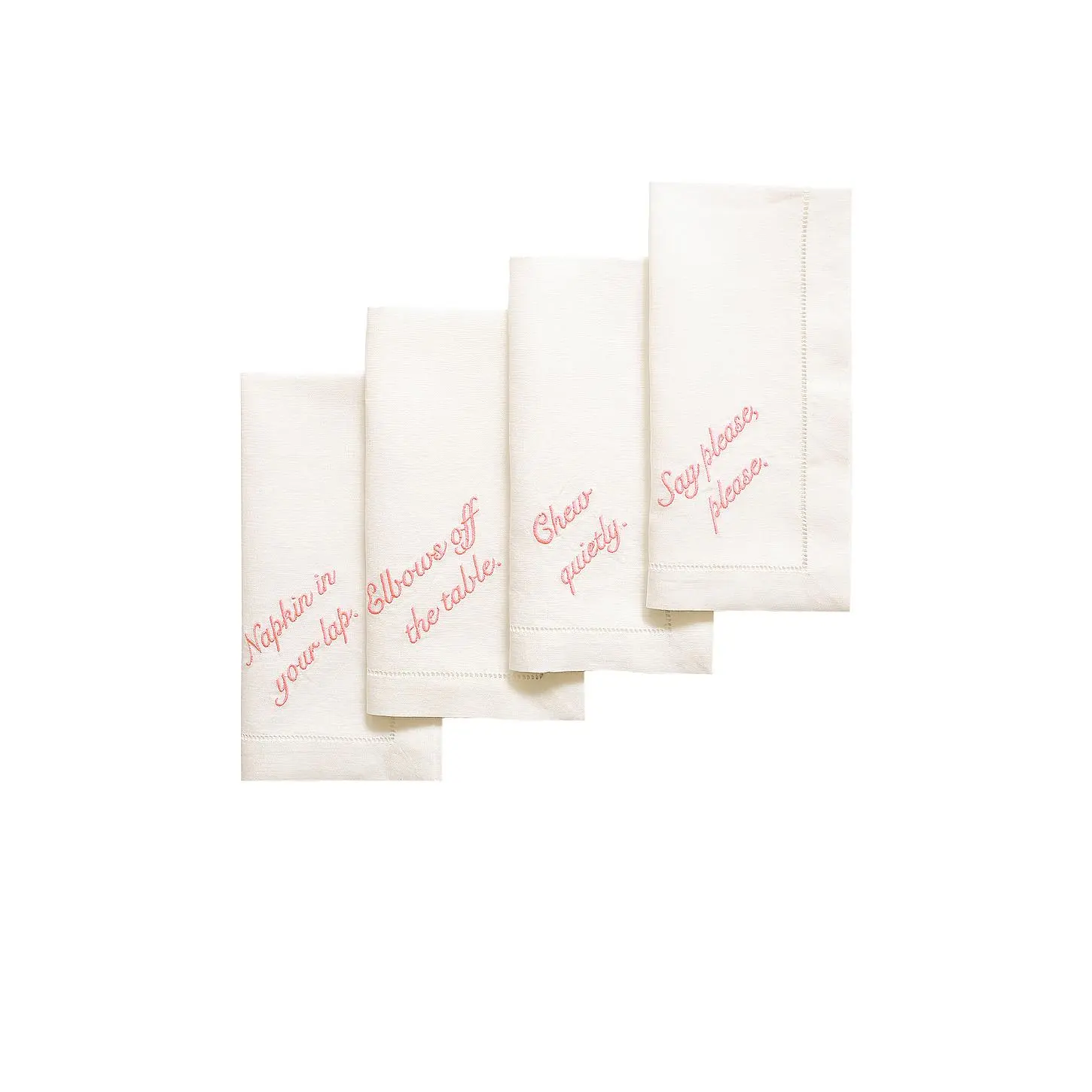 Chefanie Pink Manners Dinner Napkins Set Of 4