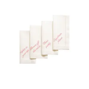Chefanie Pink Manners Dinner Napkins Set Of 4
