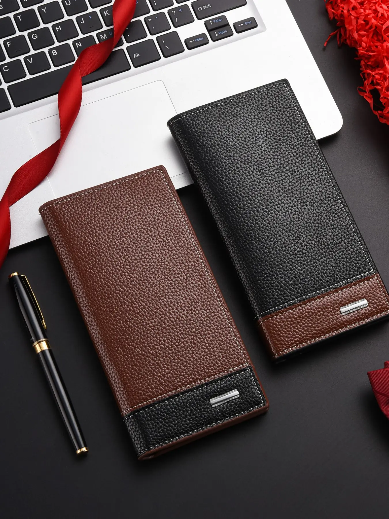 Men's Long Wallet with Dragon Skin Pattern, Unisex ID Holder with 11 Card Slots, Travel Business Casual Leather Purse Gift for Boyfriend Father, Business Style Wallet, Stylish Wallet, Travel Wallets