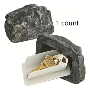 Outdoor Courtyard Hidden Key Box Fake Small Stone Decoration, Realistic Design for Secure Storage & Decorative Appeal