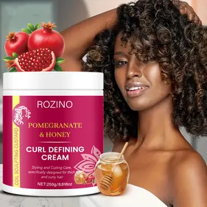 ROZINO Pomegranate & Honey Curl Defining Cream Gel 250g for Thick Curly Hair - Dual Nourishment, Frizz-Free, Lightweight Formula Gel Haircare