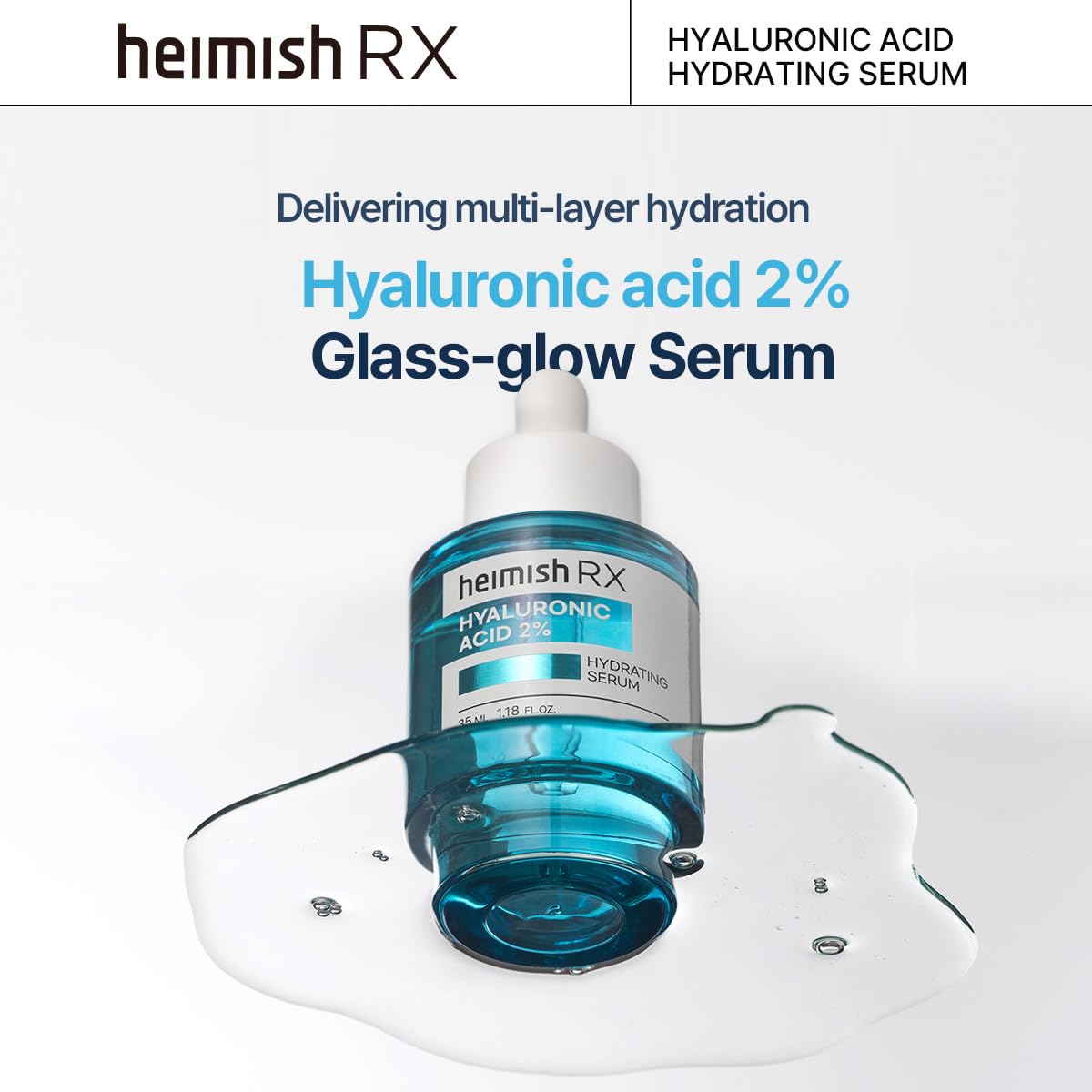 [Heimish RX] Hyaluronic Acid Hydrating Serum (35ml / 1.1oz) - Hyaluronic Acid, Deep Hydration & Moisture Barrier Support, All Skin Type, Skincare