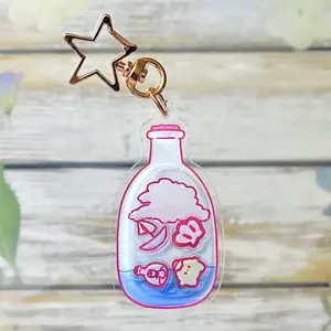 Cute Bottle Shaker Keycharm | Shaker Keychain | Bottle Keycharm