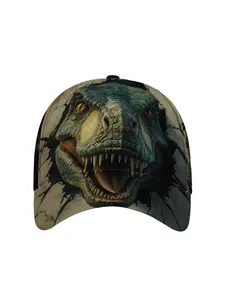 Classic Baseball Cap with Roaring Dinosaur Face Print, Lightweight Duckbill Hat, Adjustable Design, Perfect for Daily Use and Travel