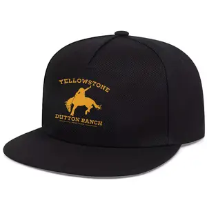 Snapback Hat with Yellowstone Dutton Ranch Cowboy Riding Horse Logo, Graphic Hat, Outdoor and Casual Wear, Boho Style, All Seasons