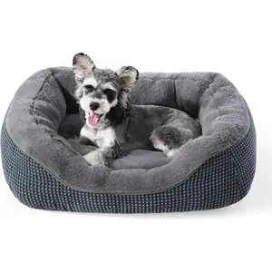 Small  Bed for Small Dogs,  Beds for Indoor Cats Washable,   Bed, Warming Soft Calming Sleeping Puppy Bed Durable Pet Bed with Anti-Slip Bottom S(20"x19"x6")