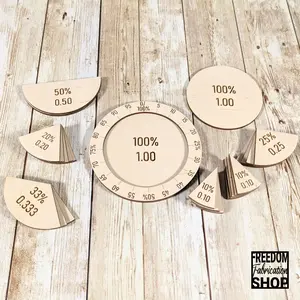 Math Fraction Learning Circles | Learn Percent | STEM Montessori Wood Math Manipulatives