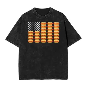 Hot Dog American Flag July 4th Patriotic Summer BBQ Funny T-Shirt
