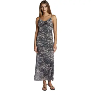 The Festival Grey Leopard Print Maxi Dress