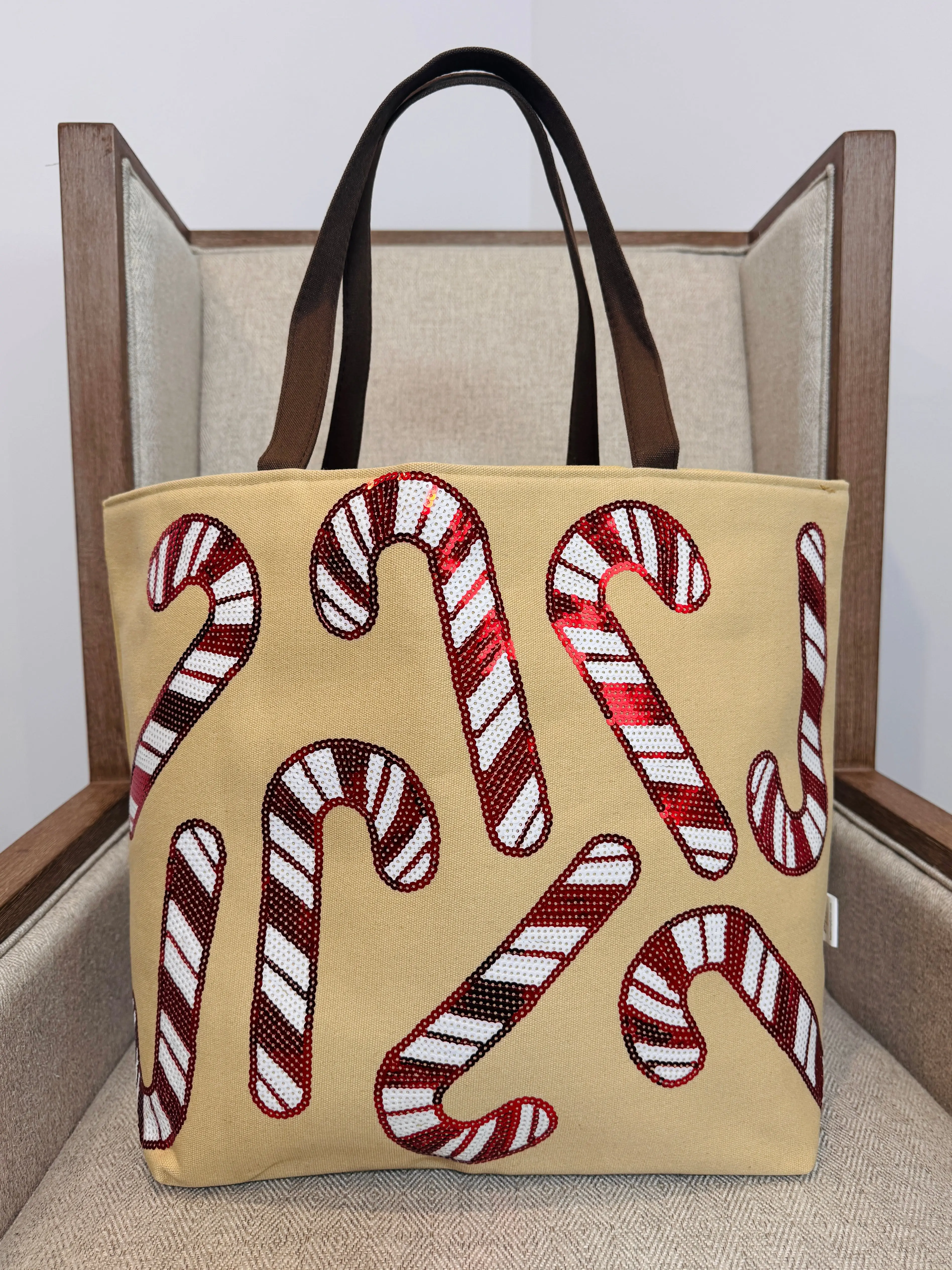 Candy Cane Sparkle Tote