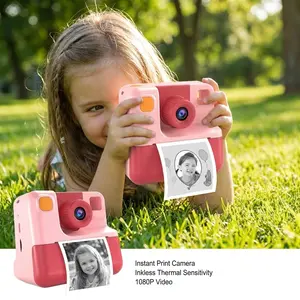 Kids Instant Camera 1080P HD Digital Camera Photo Paper Child Toys Camera 180° Flip Lens Picture Camera Maker Birthday Gifts