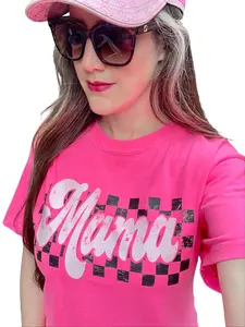 Retro Checkered Mama T-shirt