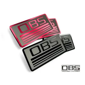 OBS - '4 Line' Classic Pillar Emblem (Inverse Engraved) - Anodized - Sold as a Pair
