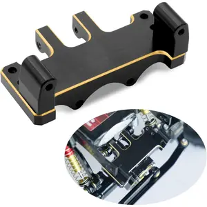 OGRC Brass Servo Mount Adjustable Brass Steering Servo Mount Bracket for Axial SCX24 Deadbolt / C10 / JLU Gladiator/Bronco Upgrades Parts (Black Gold) -13.2g
