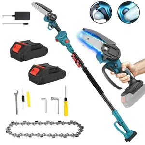 2PCS  High-support Saw Expansion Rod, Equipped with 2 1500mAh Batteries and 1 Charger, High-altitude Shear Electric Brushless Pruning Saw Lengthened High-support Double-charge Garden Pruning Tool Cutting Machine Blade tools big tool set
