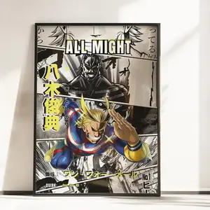 All Might Poster MHA Symbol of Peace Anime Wall Art Print All Sizes - No Frame