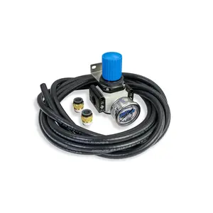 HornBlasters 1/2" High Flow Regulator Kit with 250 PSI Gauge & 17ft Air Line for Pneumatic Applications