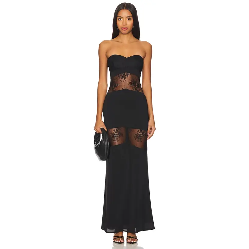 slim fit dress slacks Chunky Chain Satin Slit Dress Large main image 0