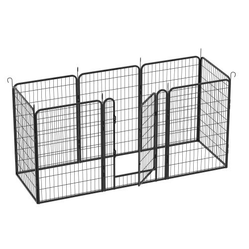 8-Panel Heavy Duty Metal Dog Playpen with Door, 40''H Indoor/Outdoor Pet Exercise Pen for Medium Spaces - Portable Puppy Fence for RV/Camping/Yard, No Assembly Required