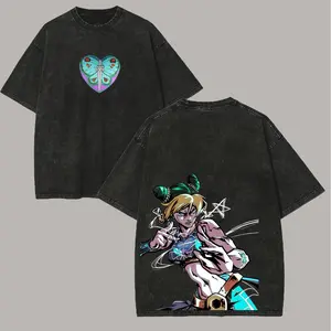 JoJo's Bizarre Adventure Jolyne Cujoh Printed Unisex Washed T-Shirt31