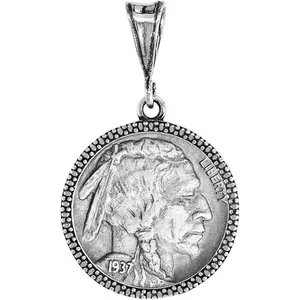 925 Sterling Silver Nickel Bezel 22 mm 5 Cents Coins Prong Back Illusion Edge