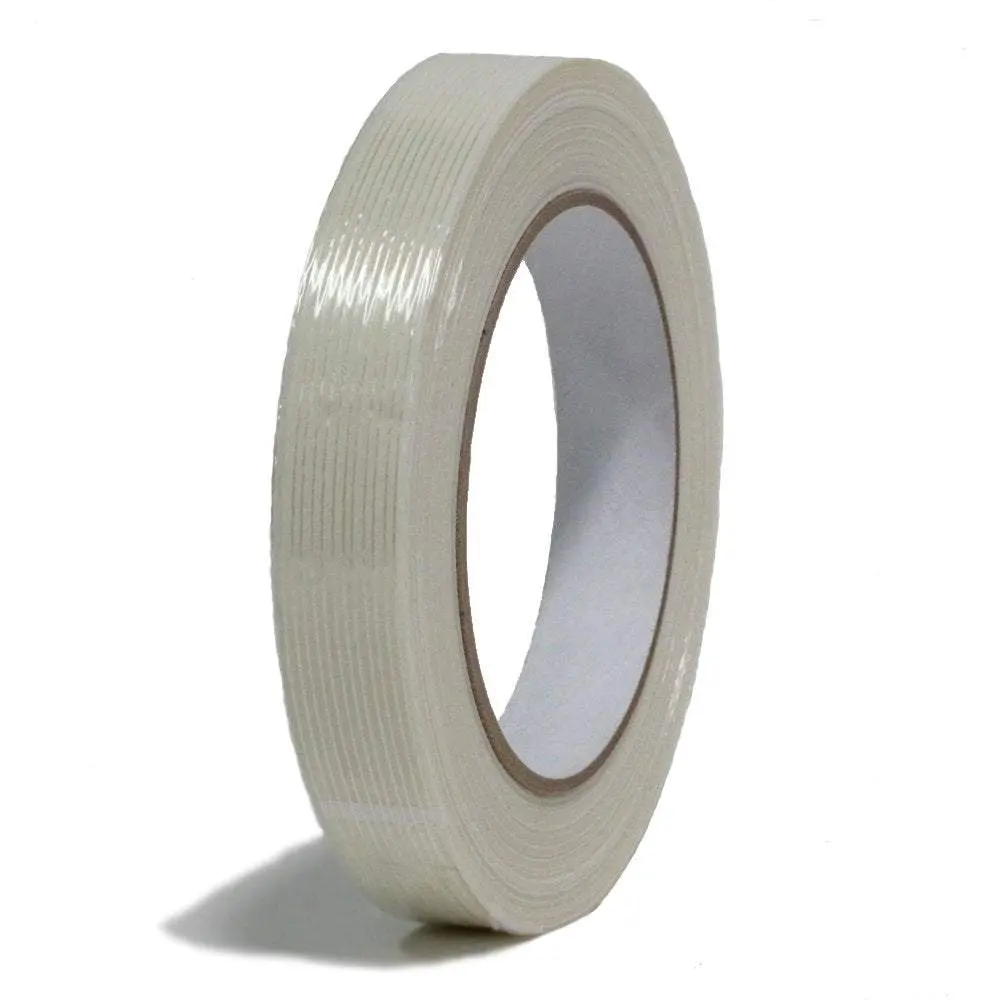Filament Plastic Light-Duty Strapping Tape - 3/4 in. Wide x 60 yd, 24 Rolls, 3 in. Core - 4 Mils Thick, 69 Oz/In Adhesion, Abrasion & Nick Resistance, for Bundling Boxes & Fiberboard, Plastic/Metal Compatibility, T3/4ft Spec