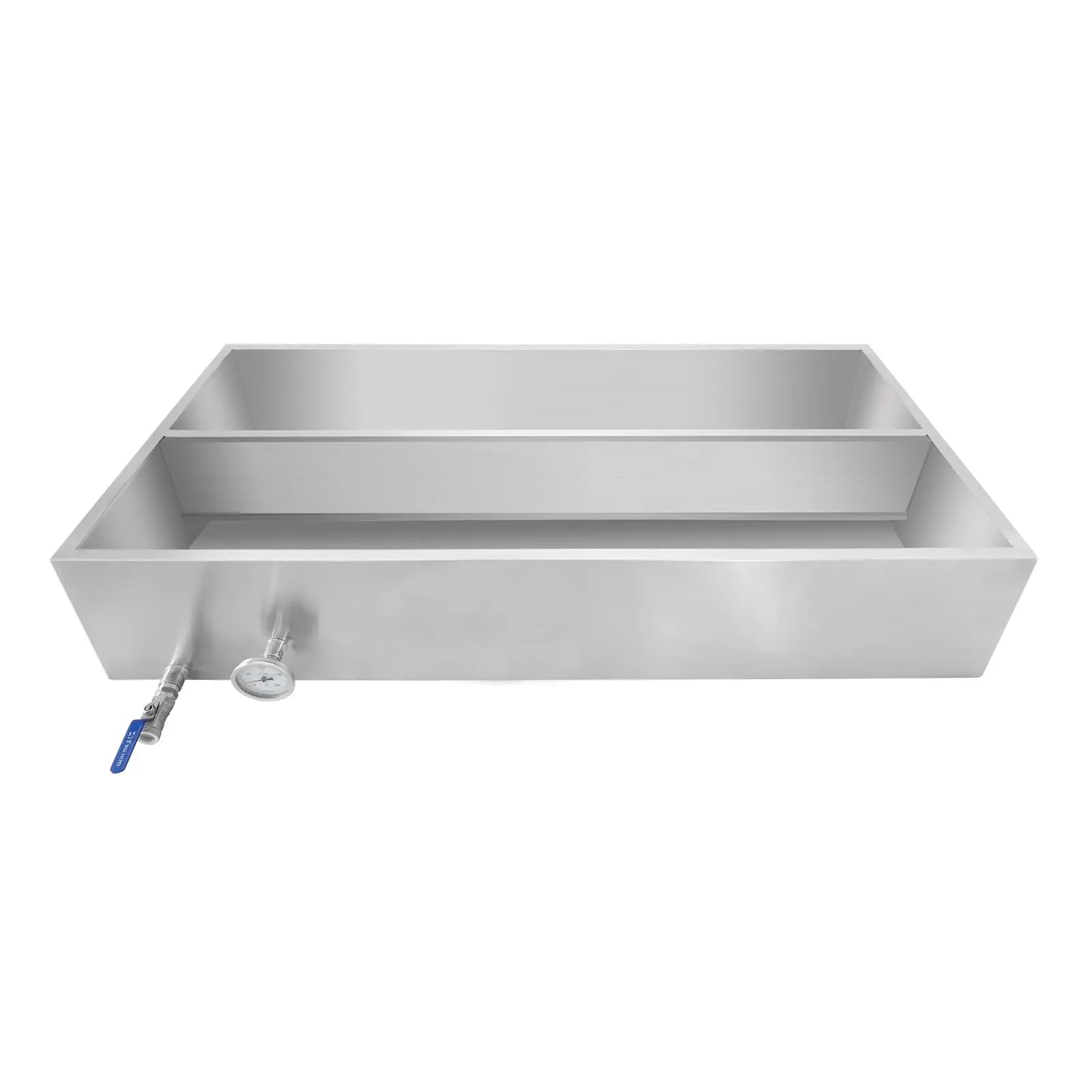 【GARVEE】Maple Syrup Evaporator Pan, 48x24x9.4 Inch 304 Stainless Steel Maple Syrup Boiling Pan, 47 Gallon Maple Syrup Pan with 3/4 Inch Valve and Thermometer for Making Sweet Maple Syrup