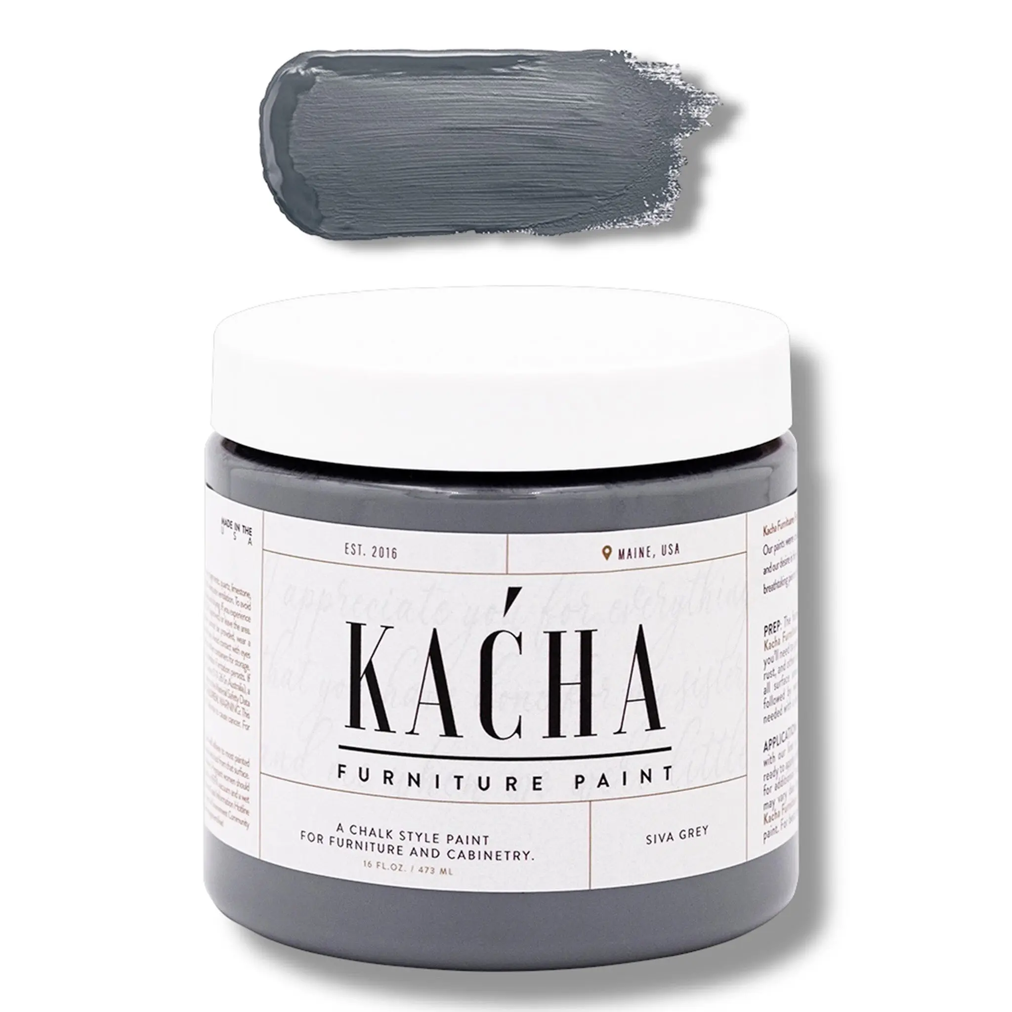 KACHA Furniture Paint - Siva Grey | Elegant Matte Finish (Available in 2 Sizes)